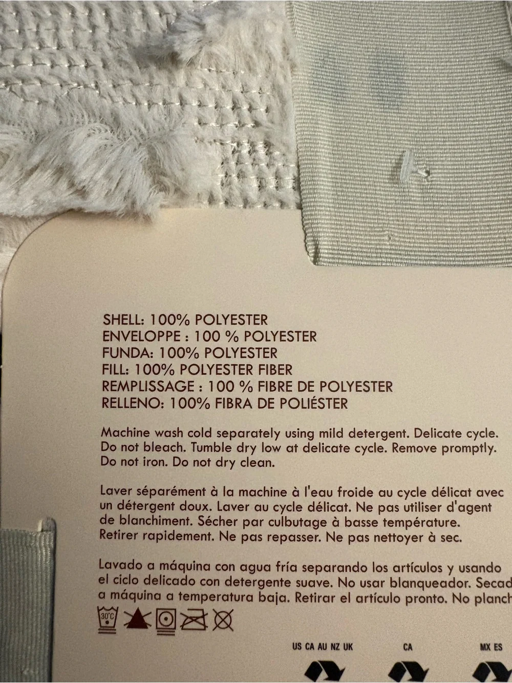Embroidered Ghost Faux Fur Throw